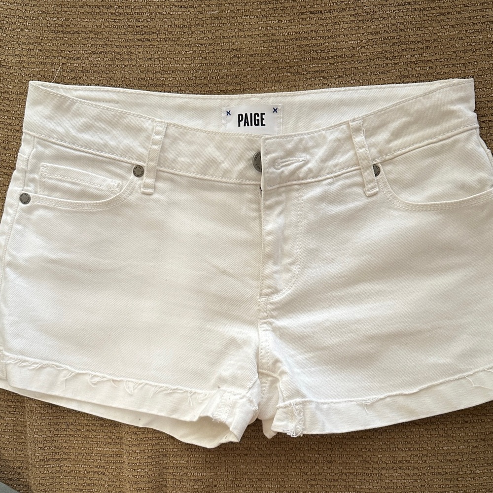PAIGE Women's White Jean Shorts Size 25